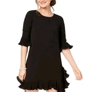 MSK Elegant Black Ruffle Dress Sz Medium New With Tags